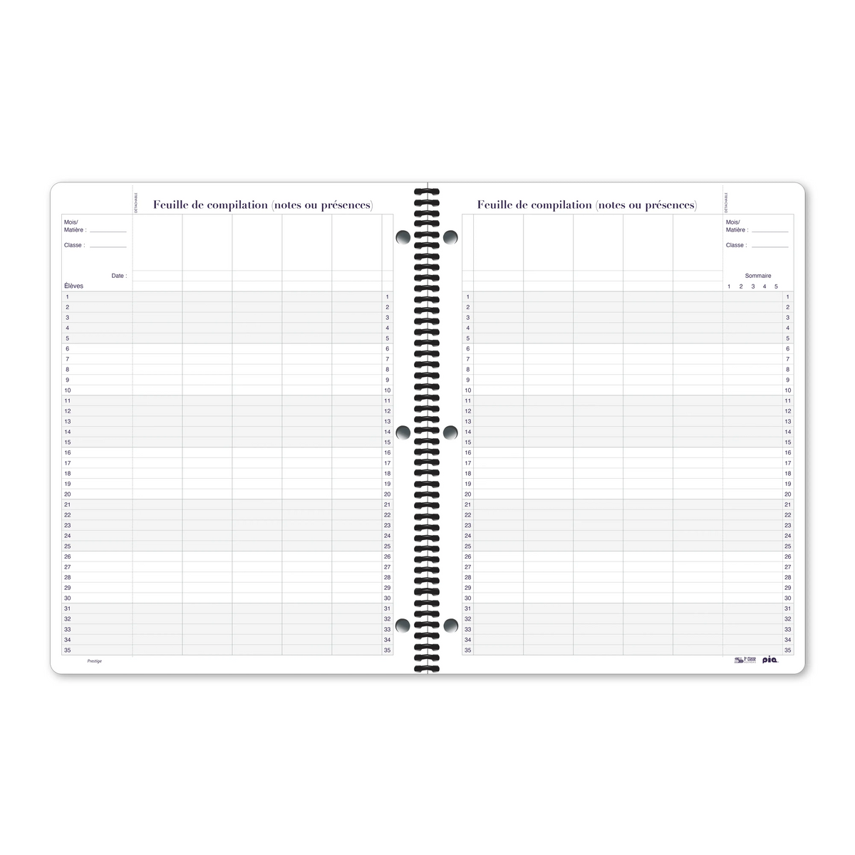 Cahier de planification Prestige